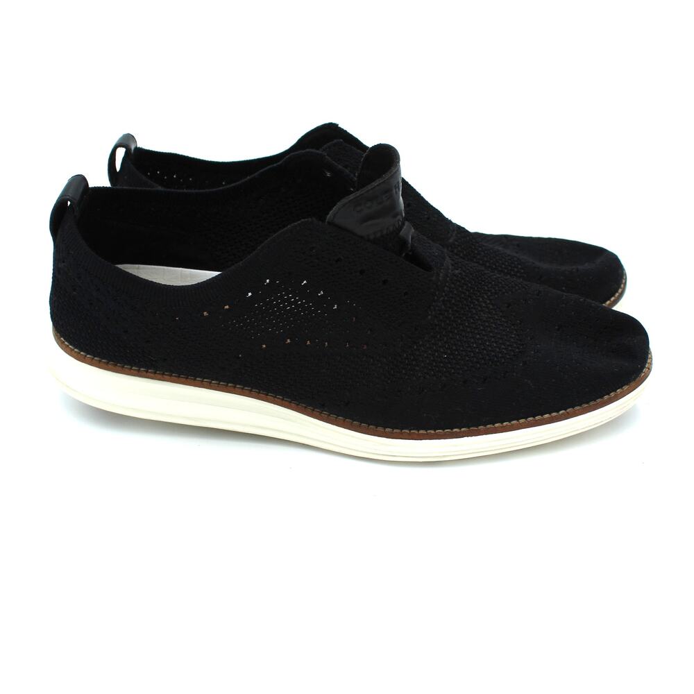 Cole Haan Original Sneaker Mens 11.5 Black Knit Oxfords Preppy Office Casual